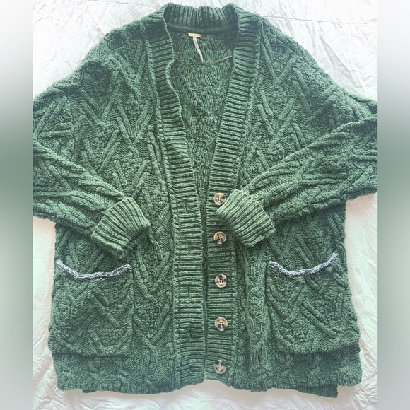 Free People Sweaters - Free People Tennessee Cable Knit Button-Front Women's Cardigan Sweater Small